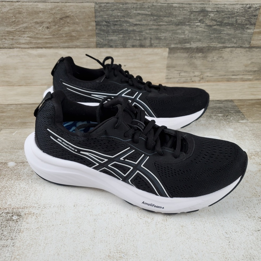 Asics Gel-Contend 9 Womens Running Shoes Sz 9 Black Round Toe Lace Up Sneakers